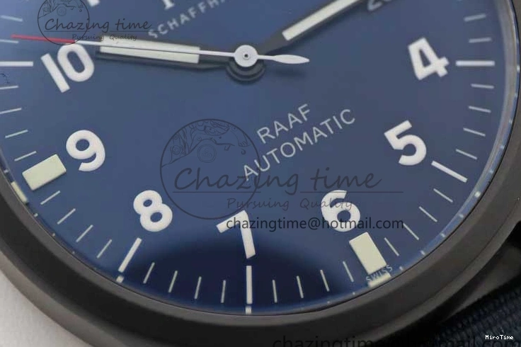 MIROTIME 0710 BestValue Mark XVIII IW328101 Black Ceramic M+F 1:1 Best Edition Blue Dial on Blue Nylon Strap A 7058